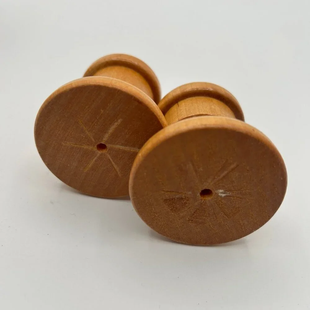 Vintage Wood Candlestick Holders Set of 2